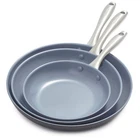 Greenpan Lima Hard Anodized 8" 10" And 12" Frying Skillet Set, Gray New. Price: $135.94.