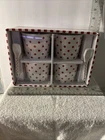 New Box Set 4 Crofton Porcelain Bowls With Spoon. White Red Dots. Price: $21.95.