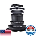 Gipp Ceramic Pots Pans Set Stick, Detachable Handle Cookware New. Price: $90.33.