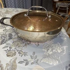 Lagastina Giaga 4 QT./3.8 Copper Clad Pan With Hammered Lid-exc. Used. Price: $45.49.