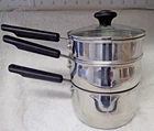 Cooks Essential Stainless Steel 3 Quart Steamer With Strainer Lid Used. Price: $35.00.