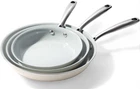 Cookware Ceramic Nonstick Frying Pans: 8"X9.5"X11", Beige New. Price: $97.39.