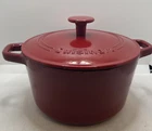 Cuisinart 3QT Red Enamel Cast Iron Dutch Oven Roaster C1630-20 Pot W/ Lid Used. Price: $45.00.