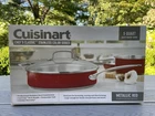 Cuisinart Chef's Classic Stainless Steel Metallic Red 5 Quart Saute Frying Pan New. Price: $48.00.