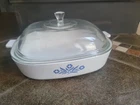 Vtg Corningware P-16-B Blue Cornflower 11" Square Casserole Dish W/ Glass Lid Used. Price: $39.99.