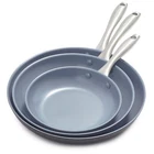 Greenpan Lima Frying Skillet Set 8 10 12 Inch Ceramic Nonstick Cookware New. Price: $127.90.