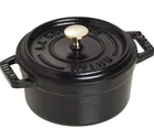 Staub Cast Iron 0.25-QT Mini Round Cocotte Black France Electric Gas Induction New. Price: $69.00.