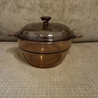 Corning Ware France Vision Pyrex V-20-B Amber Double Boiler Insert Pot W/ Lid Used. Price: $18.50.