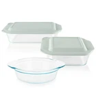 Pyrex 5-PIECE Deep Glass Baking Dish Set New. Price: $59.99.