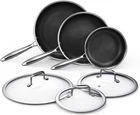 Momostar Hybrid Nonstick 6-PIECE Frying Pan Set, 8, 10 And 12-INCH Cookware New. Price: $87.65.