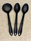3 Pc Black Kitchen Utensil Set Slotted & Solid Spoons 12 Made In Usa Used. Price: $9.95.