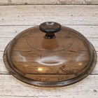 Corningware Visions Amber Pyrex Glass Lid V-25-C 8.25" Used. Price: $9.00.