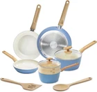 Goodcook 10-PIECE Healthy Ceramic Cookware Set, Light Blue New. Price: $83.99.
