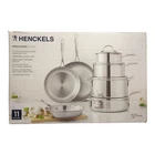 Henckels 11-PIECE Precision Clad Tri-ply Stainless Steel Cookware Set, Silver New. Price: $159.99.