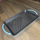Bruntmor Enameled Cast Iron Grill Pan Blue Skillet Used. Price: $32.99.