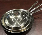 Emeril Stainless Steel Set 8, 10 & 12" Fry Pan Skillet Copper Core Rivet Handle Used. Price: $125.00.