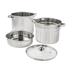 Mainstays 4-PIECE Stainless Steel 8 Qt Cooker Multipot Set New. Price: $39.66.