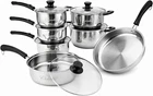 Chandler Stainless Steel Cookware SET,13-PIECE Pots Pans With Tempered Glass New. Price: $178.22.