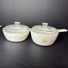 Vtg Corningware Floral Bouquet 2PC Saucepan Set Pt P-81-B & 1.5 P-82-B Lids Used. Price: $22.77.