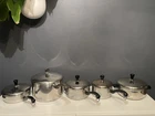 Vintage Farberware Made Usa Stainless Steel Cookware Set 10 Pc Mcm, 5 Pots Used. Price: $89.99.