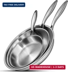 Ewfen Tri-ply Stainless Steel Frying Set, 8"/10"/12" Cooking Pans, Pfoa&ptf New. Price: $59.21.