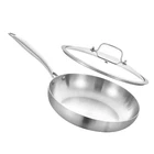 Inqibee 8 Stainless Steel Frying Pan With Lid, Tri-ply Inch, Silver New. Price: $43.35.