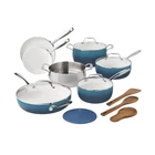 The Pioneer Woman Harlow 15-PIECE Cookware Set, Ceramic Non-stick Pots And Pans New. Price: $125.00.