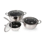 Wolfgang Puck 6-PIECE Stainless Steel Pots And Pan Set; Scratch-resistant New. Price: $69.99.
