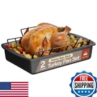 Bakkenmaster Nonstick Turkey Roasting Pan Rack Large Heavy-duty Carbon New. Price: $43.62.