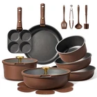 Carote 21PCS Pots And Pans Set, Nonstick Cookware Piece, Brown New. Price: $251.92.