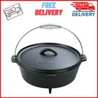 5-QT Pre-seasoned Nonstick Cast Iron Camping Dutch Oven With Spiral Bail Handle New. Price: $30.99.