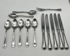 Couzon Perle 18/10 Stainless Glossy Beaded Flatware 13 Pcs Knives Spoons Fork Used. Price: $62.00.