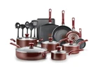 Sale T-fal Easy Care Nonstick Cookware, 20 Piece Set, Red New. Price: $80.00.
