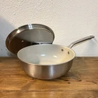 Made Ceramiclad 3 Qt Stainless Steel Saucier Ind/ele/gas W/ Lid New. Price: $140.00.