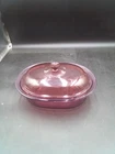 Vintage Visions Corning Cranberry 4QT Ribbed Oval Casserole Roaster & Lid V-34-C Used. Price: $38.24.