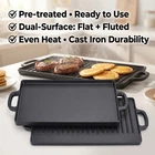 Cast Iron Griddle Double Sided Rectangular Grill Pan Pre-seasoned For Cooking New. Price: $34.27.