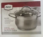 Brand New Parini 4 Quart Stainless Dutch Oven With Tempered Glass Lid. Price: $15.00.