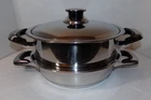 Zepter Edelstahl 11" Pan With Steamer And Thermometer 18/10 Stainless Steel Used. Price: $249.99.