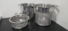 All-clad Stainless Steel Multi Pot 3 Piece Pasta Strainer Steamer **no Lid*** Used. Price: $171.00.