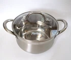 Parini Cookware 4 Quart Stainless Dutch Oven W/ Tempered Glass Lid Nib New. Price: $29.95.