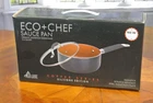 Eco + Chef Quart Sauce Pan Copper Series Ceramic Non-stick Coating New 2.6QT. Price: $49.99.
