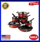Red Nesting Tramontina 11 Piece Aluminum Non Stick Cookware Set Retro Classic Used. Price: $139.99.