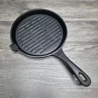 Cast Iron Skillet - 9" Round Grill Pan With Drain Spout Used. Price: $18.40.