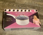 Paris Hilton Nonstick Ceramic White Soft Touch Handle 2 Quart Sauce Pan W/ Glass New. Price: $27.00.