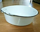 Granite Ware White Ceramic-on-steel 15 Qt. Dish Pan 17 1/2" Farmhouse New. Price: $40.00.
