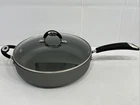 12" Bialetti Italian 5.5 Qt Non Stick Frying Pan Skillet Glass Lid Cookware Used. Price: $124.99.