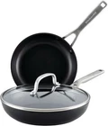 Kitchenaid Hard Anodized Induction Nonstick Frying Pan Set With Lid, 3-PIECE New. Price: $75.98.