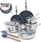 Hybrid Nonstick Stainless Steel 12 Piece Cookware Set, Tri-ply Pfas-free Ceramic New. Price: $551.73.