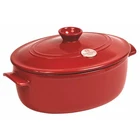 Emile Henry Flame 6.3 Quart Oval Stewpot Dutch Oven New. Price: $219.95.