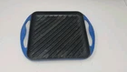 Creuset Enamel/cast Iron Square Grill/griddle Marseille Blue Used. Price: $55.00.